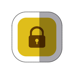 sticker color square with padlock icon vector illustration