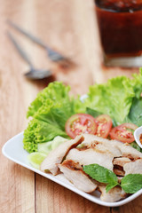 Roasted pork of Thai foods style.