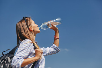Woman drinking water