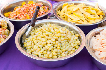 Pickled fruits ,preserve fruit in the local market of thailand, fruit snack
