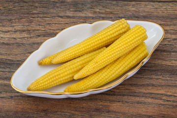 Corn cobs small canned pickled