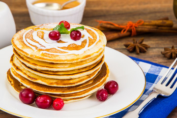 Pancake with sour cream