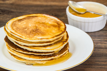 Hot Pancake with fragrant honey