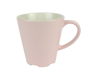 Pale pink porcelain cup isolated on white