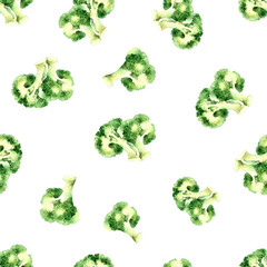 Seamless pattern with slices broccoli