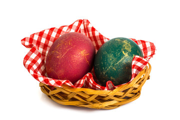 Easter attributes on a white background