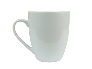 White fine porcelain cup on white background