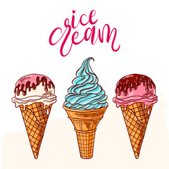 Ice cream set.