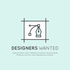 We are Hiring and Looking for Interns and Young Designers! Vector Icon Style Illustration Logo Element