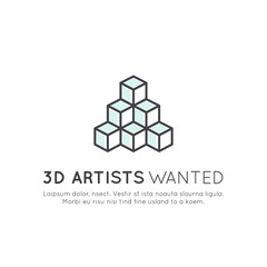 We are Hiring and Looking for Interns and Young Designers and 3D Artists! Vector Icon Style Illustration Logo Element