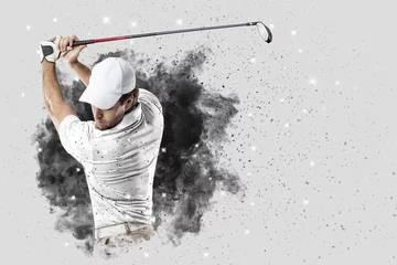 Peel and stick wall murals Golf Golf Player coming out of a blast of smoke