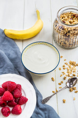 Ingredients for Healthy Granola Breakfast