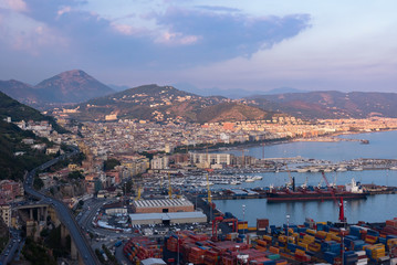 Fototapeta premium Aerial view of Salerno in Italy