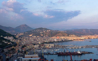 Obraz premium Aerial view of Salerno in Italy