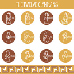 The Twelve Olympians icons set