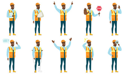 Vector set of builder characters.
