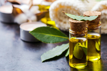 Natural bay laurel essential oil for beauty and spa