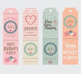 Mother's day coupon vector set