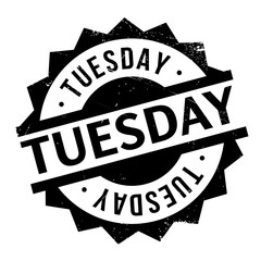Tuesday rubber stamp. Grunge design with dust scratches. Effects can be easily removed for a clean, crisp look. Color is easily changed.