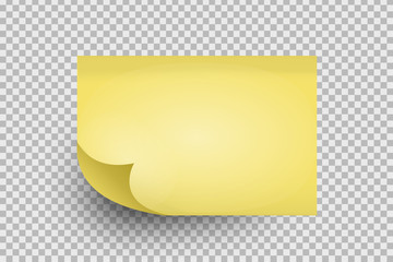 Vector realistic sticky note on the transparent background.