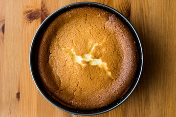 Homemade New York Cheesecake in cake mold
