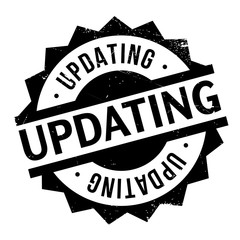Updating rubber stamp. Grunge design with dust scratches. Effects can be easily removed for a clean, crisp look. Color is easily changed.