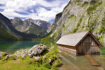 Fototapeta na wymiar Obersee in summer, Bavaria, Germany, 2014