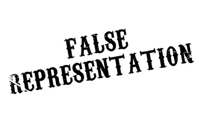 False Representation rubber stamp. Grunge design with dust scratches. Effects can be easily removed for a clean, crisp look. Color is easily changed.