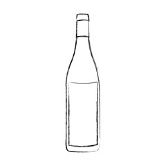 monochrome blurred contour of glass bottle vector illustration