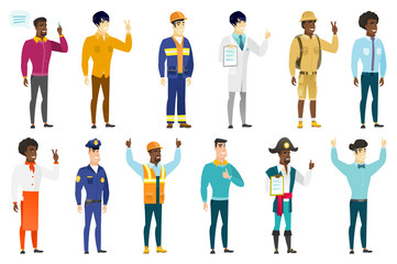 Vector set of professions characters.