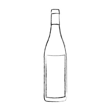 monochrome blurred contour of glass bottle vector illustration