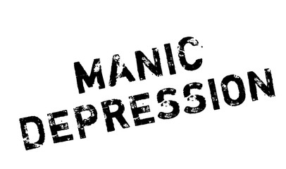 Manic Depression rubber stamp. Grunge design with dust scratches. Effects can be easily removed for a clean, crisp look. Color is easily changed.