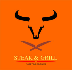 Steak and Grill restaurant Icon. - Vector Illustratio