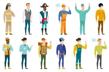 Vector set of professions characters.