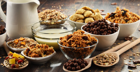 Composition with different sorts of breakfast cereal products