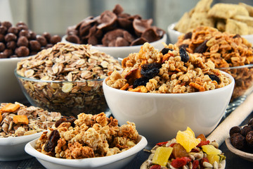 Composition with different sorts of breakfast cereal products
