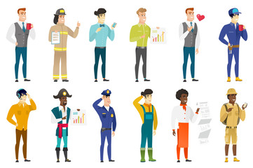 Vector set of professions characters.