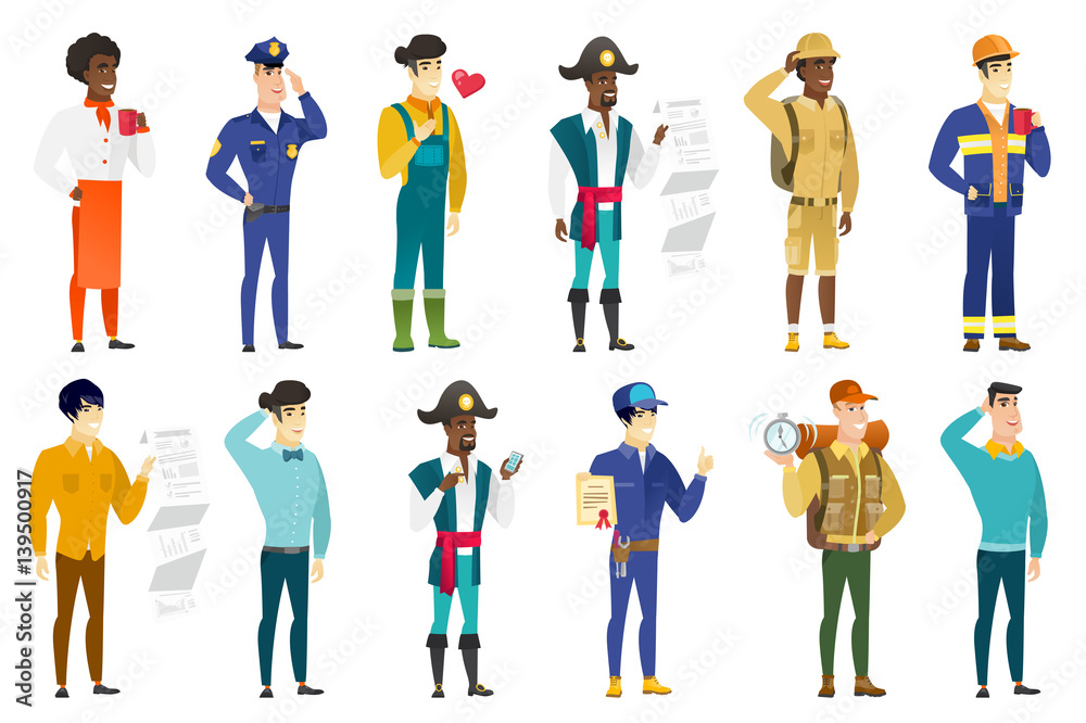 Poster Vector set of professions characters.