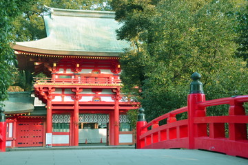 Beautiful red traditional bridge