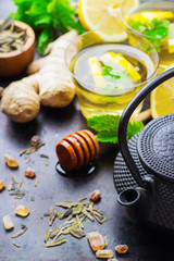 Japanese chinese tea teapot lemon mint