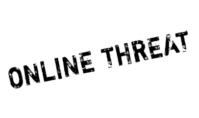 Online Threat rubber stamp. Grunge design with dust scratches. Effects can be easily removed for a clean, crisp look. Color is easily changed.