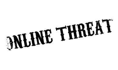 Online Threat rubber stamp. Grunge design with dust scratches. Effects can be easily removed for a clean, crisp look. Color is easily changed.