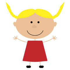 Vector illustration of a girl on a white background