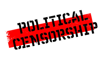 Political Censorship rubber stamp. Grunge design with dust scratches. Effects can be easily removed for a clean, crisp look. Color is easily changed.