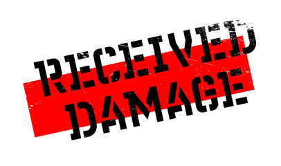 Received Damage rubber stamp. Grunge design with dust scratches. Effects can be easily removed for a clean, crisp look. Color is easily changed.