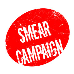 Smear Campaign rubber stamp. Grunge design with dust scratches. Effects can be easily removed for a clean, crisp look. Color is easily changed.