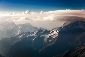 Endless mountains in the clouds