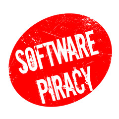 Software Piracy rubber stamp. Grunge design with dust scratches. Effects can be easily removed for a clean, crisp look. Color is easily changed.