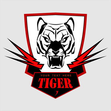 Tiger Head, Shield and Light. Symbolizing power, courage, speed and protection. 
