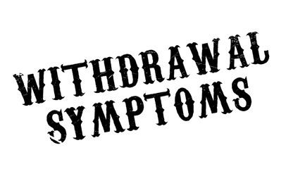 Withdrawal Symptoms rubber stamp. Grunge design with dust scratches. Effects can be easily removed for a clean, crisp look. Color is easily changed.